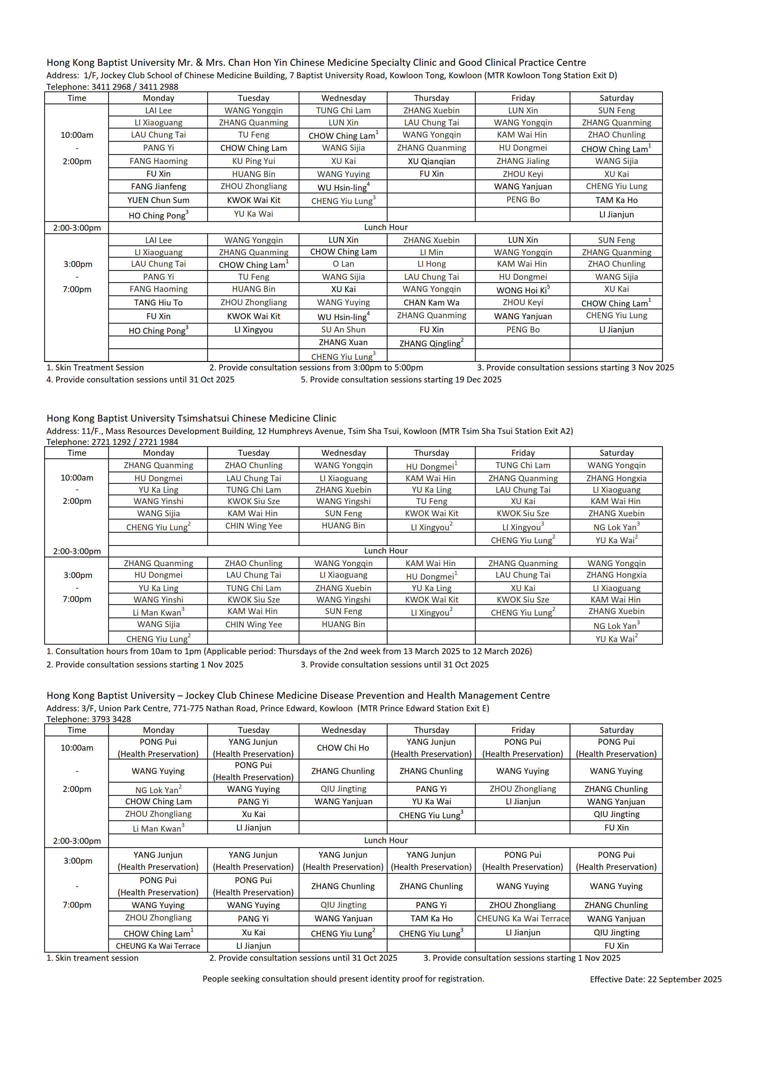 CMP roster